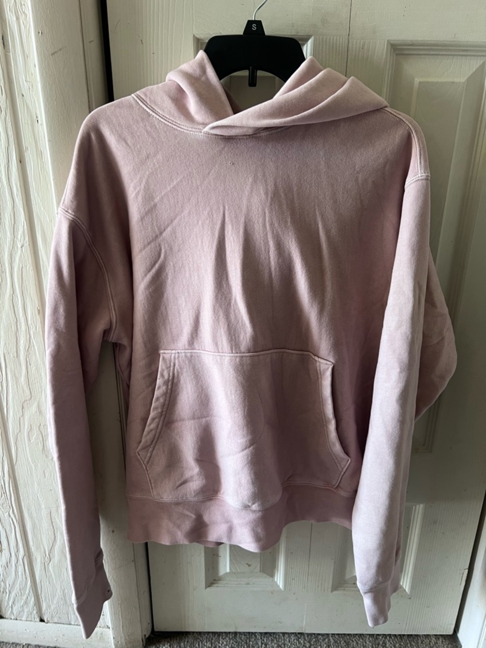 American Eagle Outfitters Pale Pink Hooded Pullover Sweatshirt